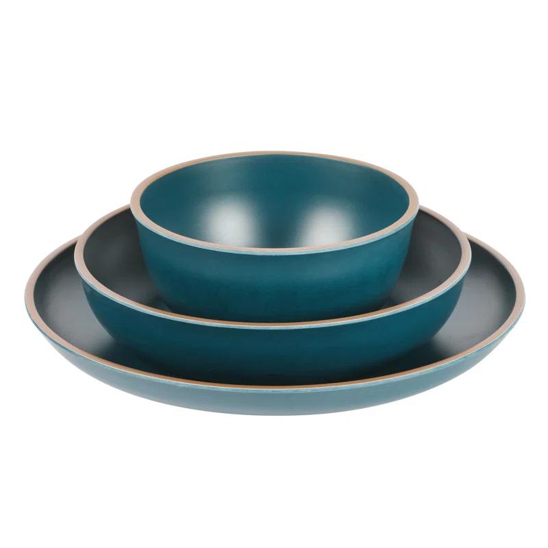 Gibson Gibson Home Rockabye 12 Piece Double Bowl Melamine Dinnerware Set