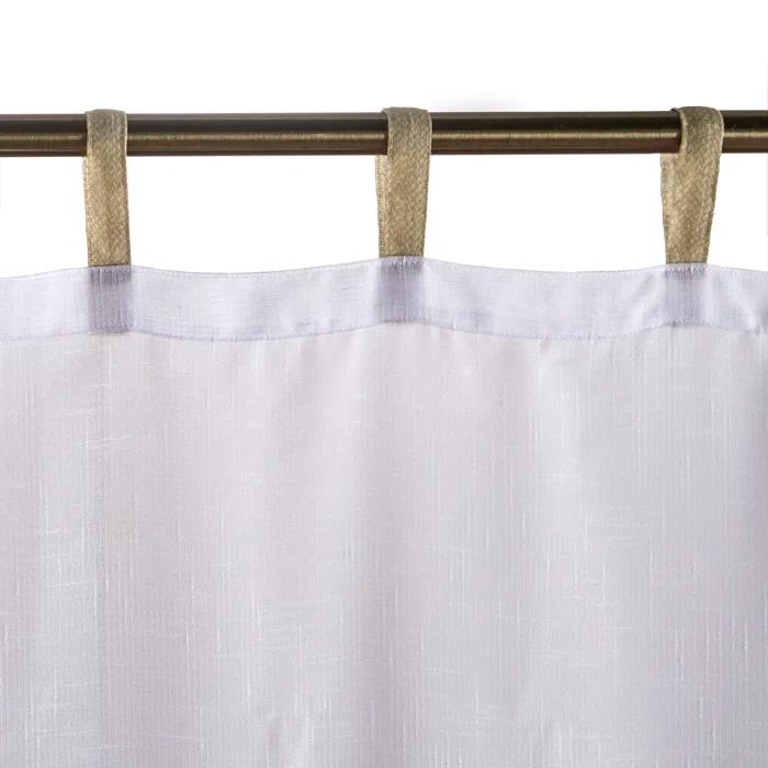 Gracie Oaks Janig Solid Sheer Tab Top Single Indoor/Outdoor Curtain Panel