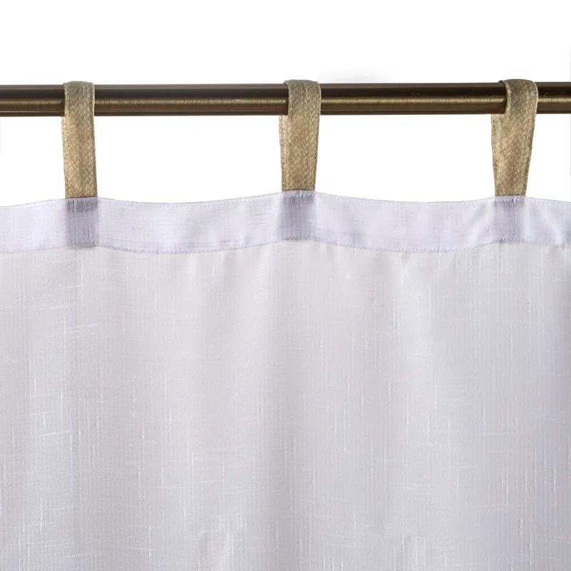 Gracie Oaks Janig Solid Sheer Tab Top Single Indoor/Outdoor Curtain Panel