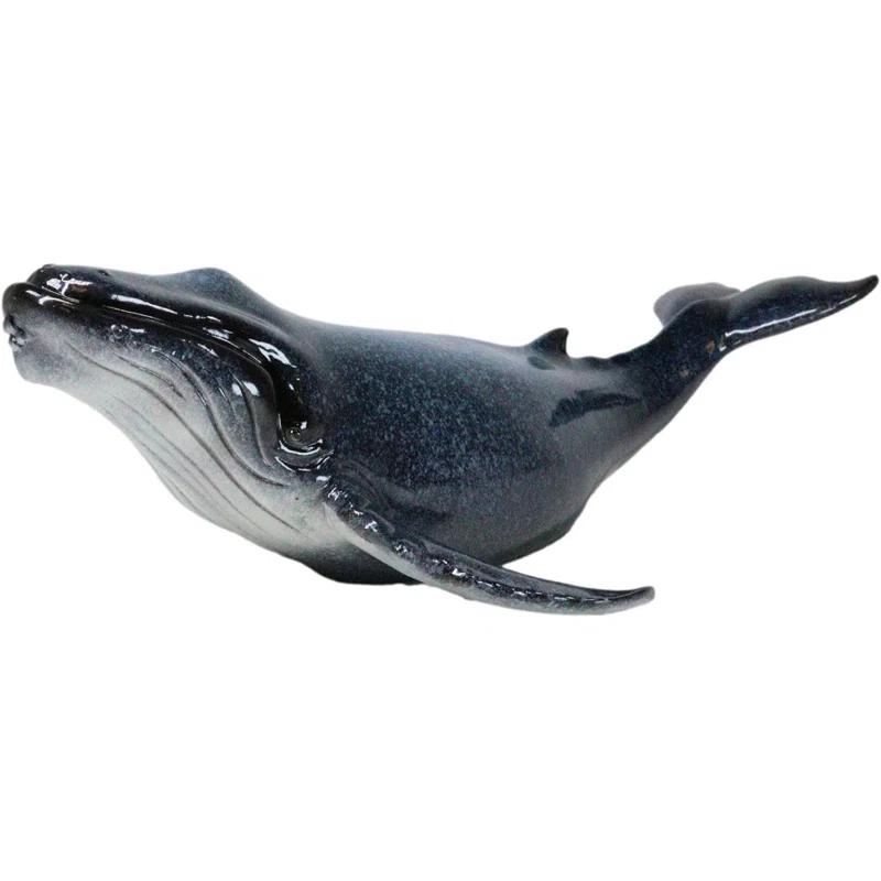 Highland Dunes Large Nautical Ocean Marine Baleen Humpback Whale Swimming Figurine 17"L