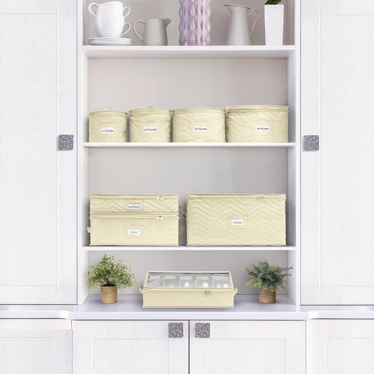 Sorbus 4 Piece Quilted Dinnerware Storage Set