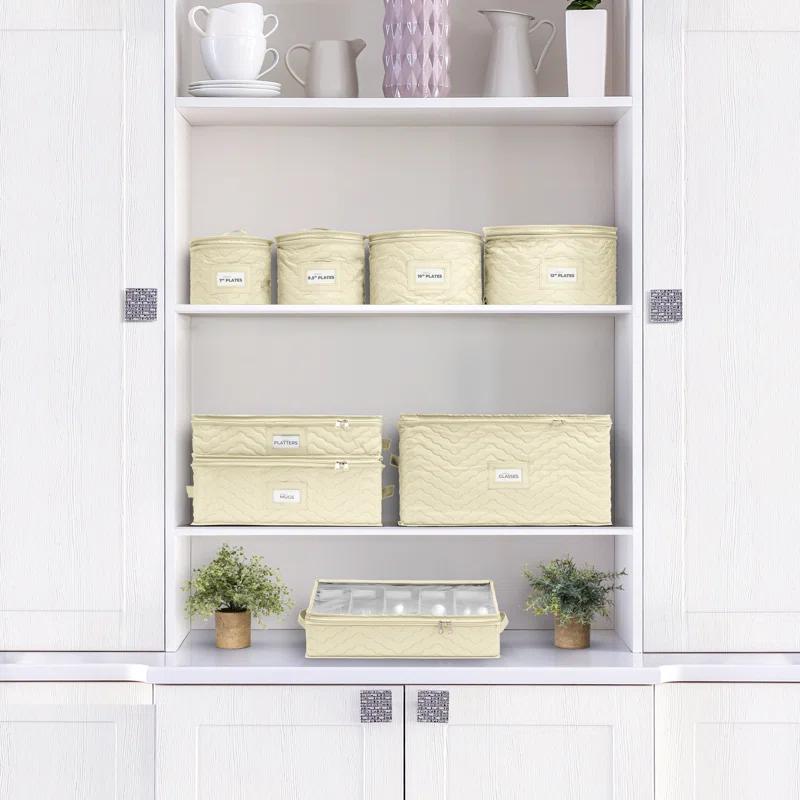 Sorbus 4 Piece Quilted Dinnerware Storage Set