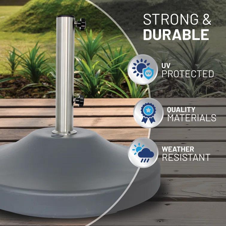 US Weight Fillable 120lb Capacity Free Standing Patio Umbrella Base