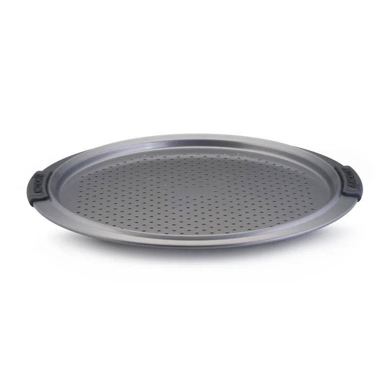 Anolon Advanced Nonstick Bakeware Round Perforated Pizza Pan, 13 Inch, Gray