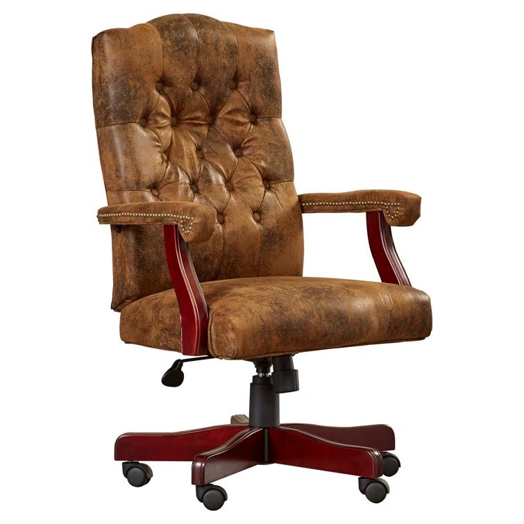 Flash Furniture Farmhouse High-Back Tufted Executive Swivel Office Chair with Arms