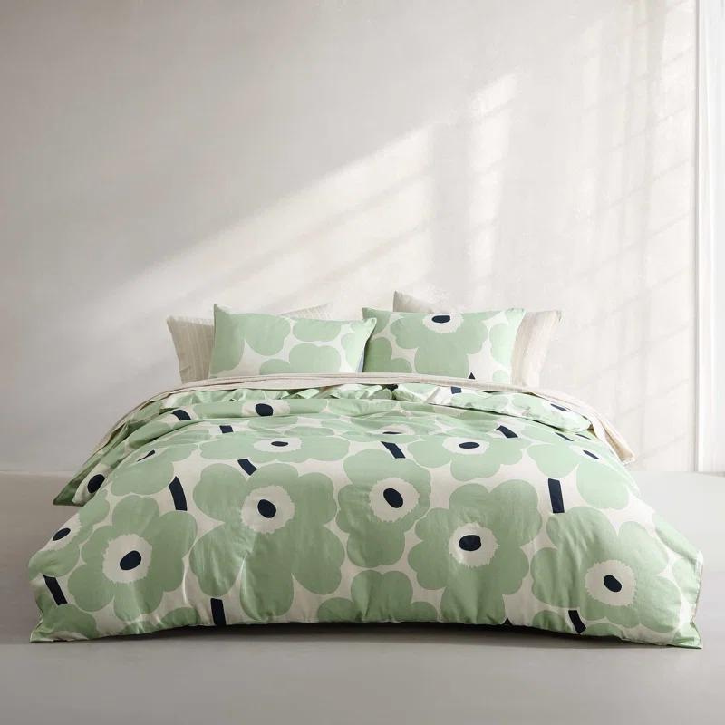 Marimekko Unikko Green/White Organic Cotton Duvet Cover Set