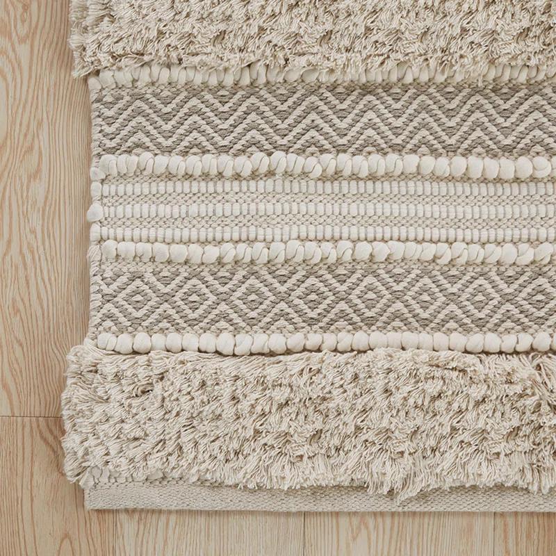 INK+IVY Asher Cotton Blend Bath Rug with Non-Slip Backing