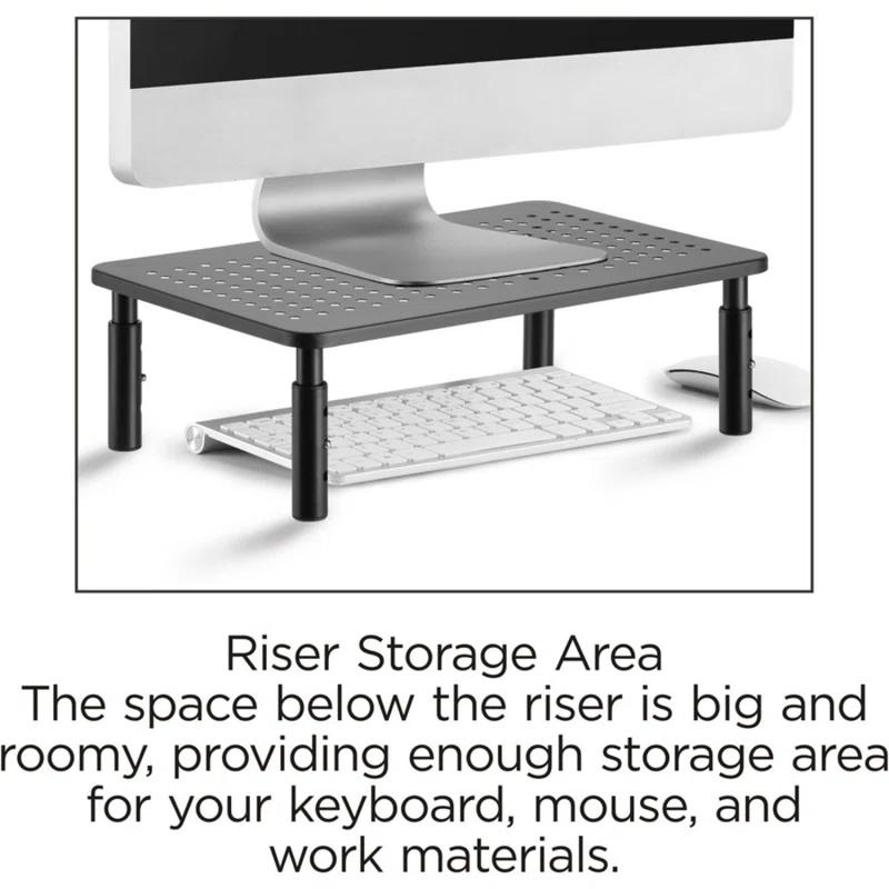 Mount-it Mount-It! Adjustable Monitor Riser | Metal Computer Screen Platform Stand For Desktop Or Laptop