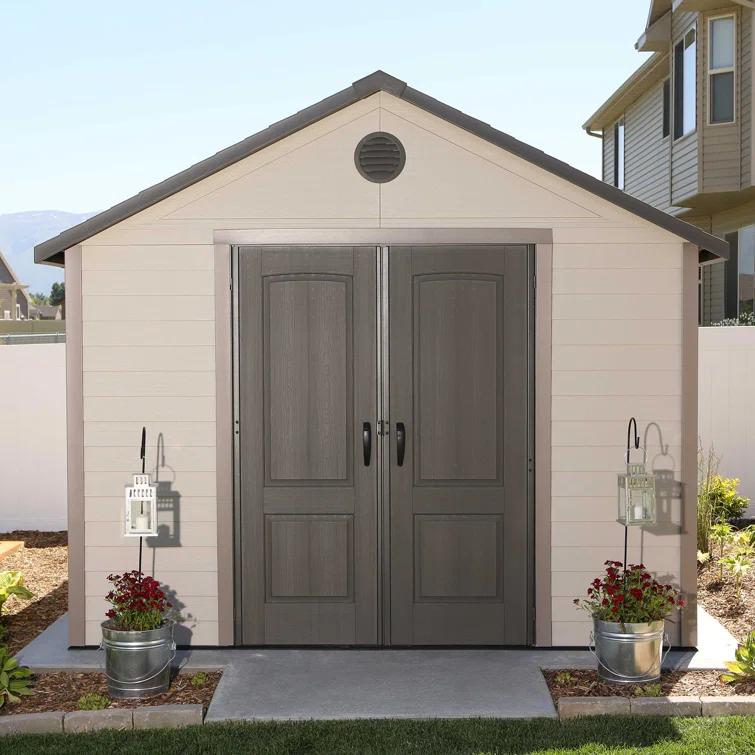 Lifetime 15 Ft. x 8 Ft. High-Density Polyethylene (Plastic) Steel Reinforced Outdoor Storage Shed