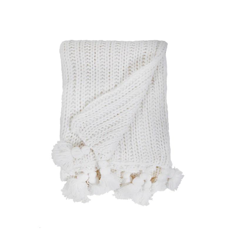 Anacapa Oversized Throw by Pom Pom at Home - Light Gray
