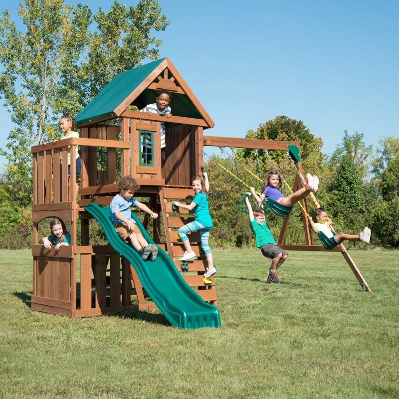 Elkhorn Wooden Play Swing Set