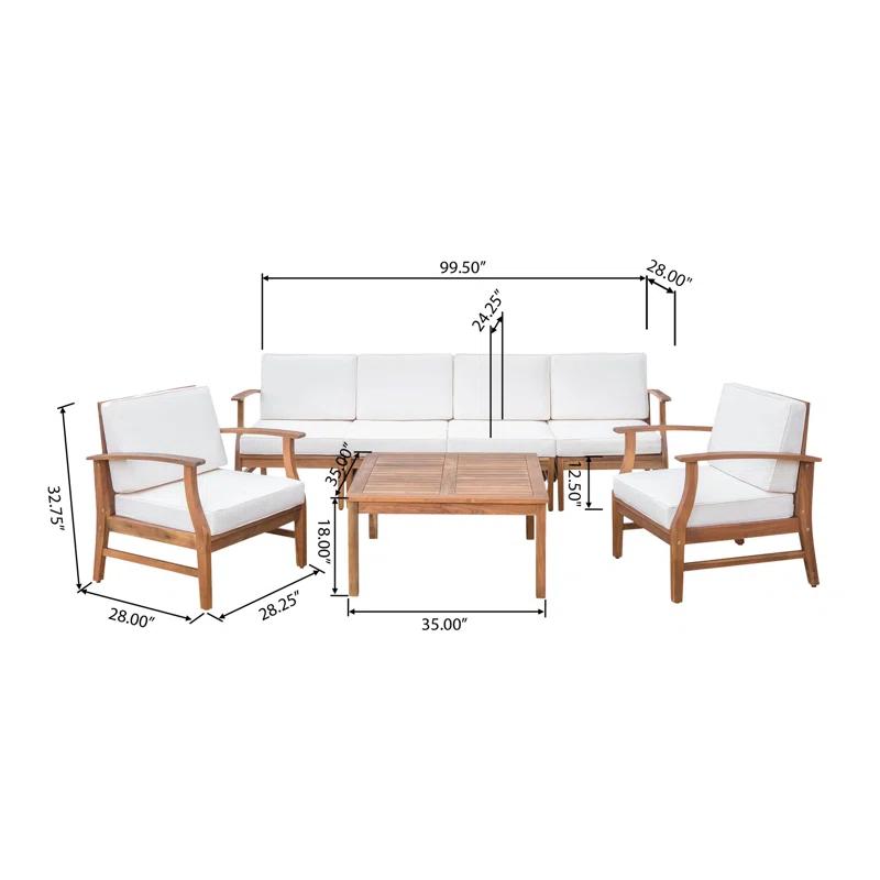 Highland Dunes Hulda 7 Piece Sectional Seating Group with Cushions