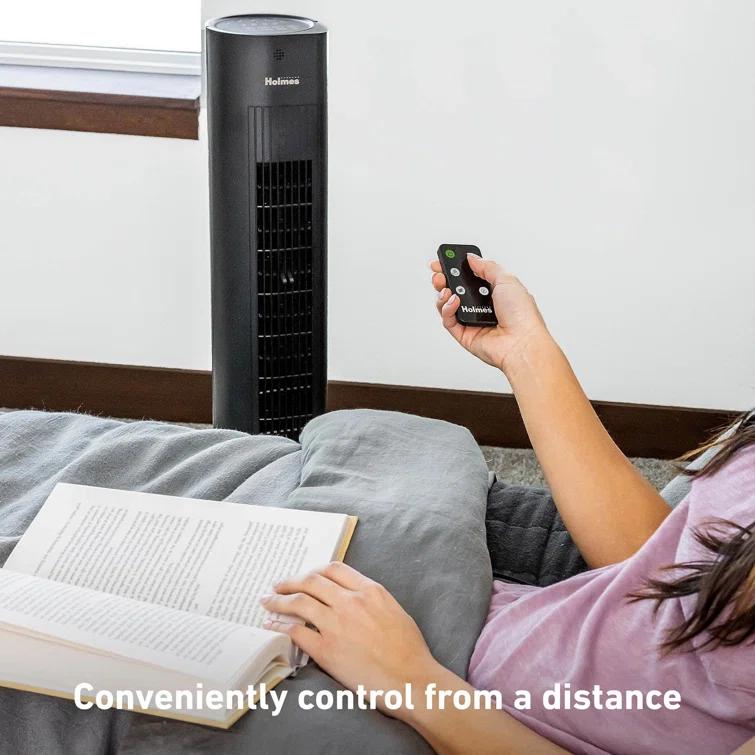 Holmes 36" SmartConnect Wi-Fi Oscillating Digital Tower Fan, 3 Speeds, Remote Control