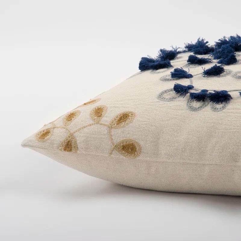 Rizzy Home Embroidered Cotton Throw Pillow