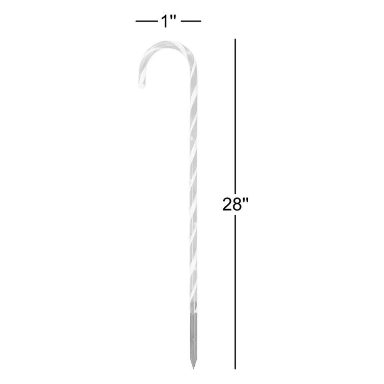 Northlight Seasonal Set of 5 Red Lighted Candy Cane Christmas Lawn Stakes 28"