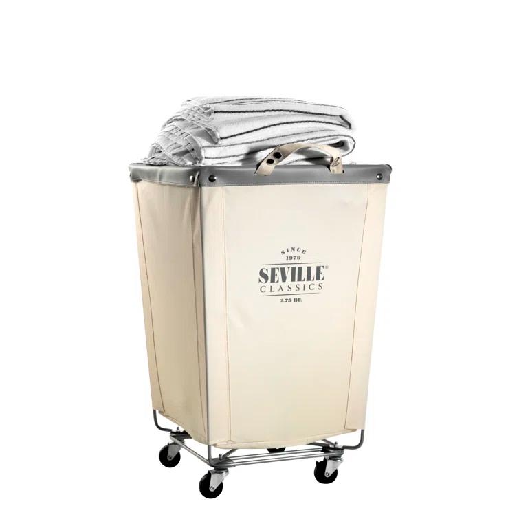 Seville Classics Rolling Commercial Laundry Hamper