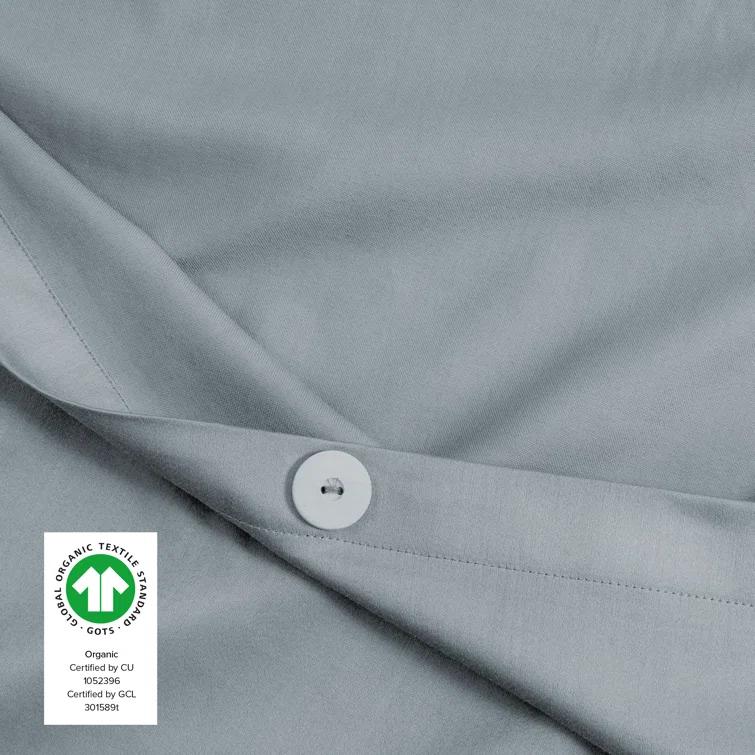 Bare Home 400 Thread Count Organic Cotton Sateen Duvet Cover Set