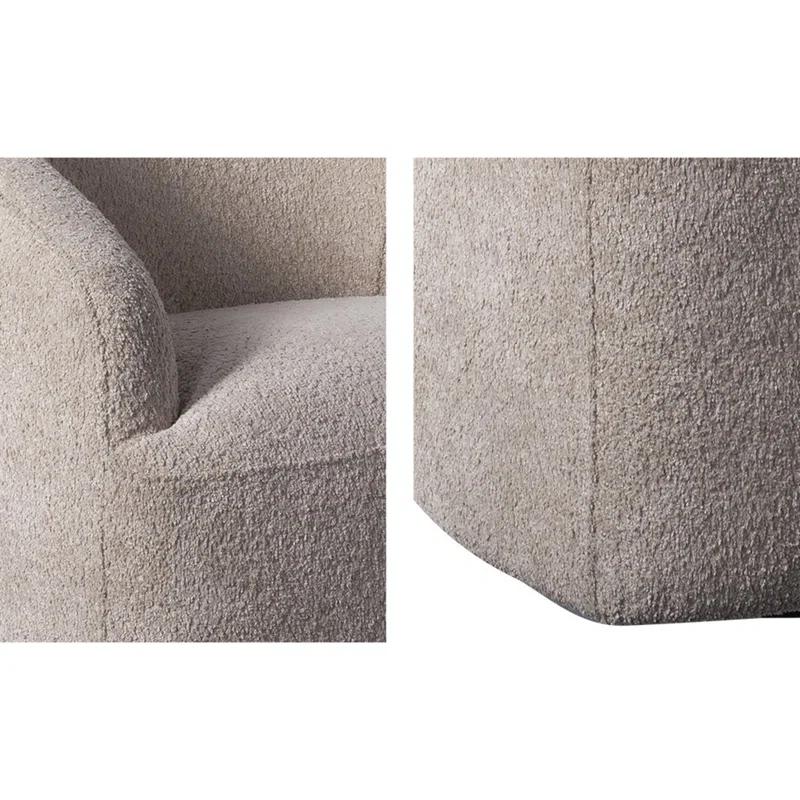 Orren Ellis Upholstered 360 Degree Swivel Chair Beige See below