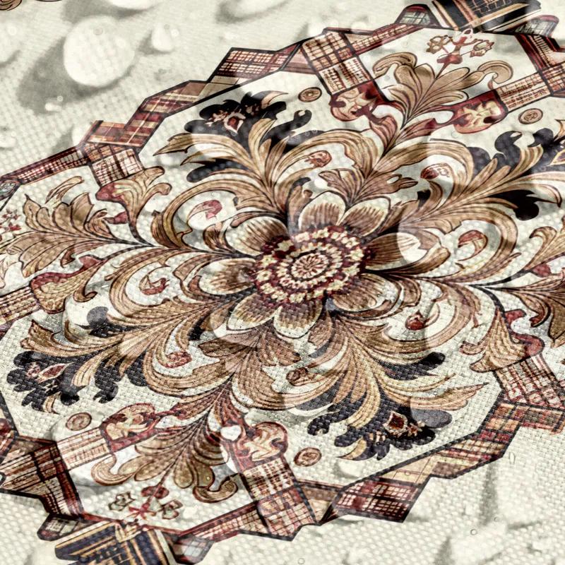 Ambesonne Ambesonne Oriental Floral Table Runner & Placemats Placemat 4 pcs + Runner 16"x72" Brown Caramel