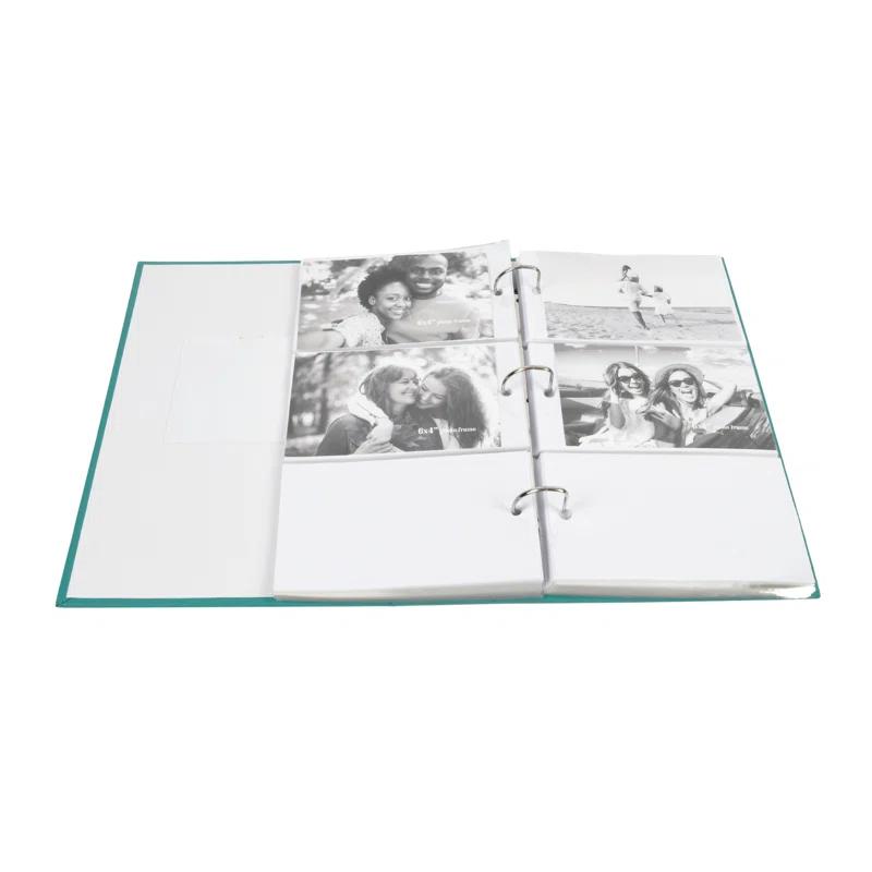 Ebern Designs New View Gifts Ring Bound Teal Photo Album, Holds 3 Photos Per Page, 4"X6" Photos