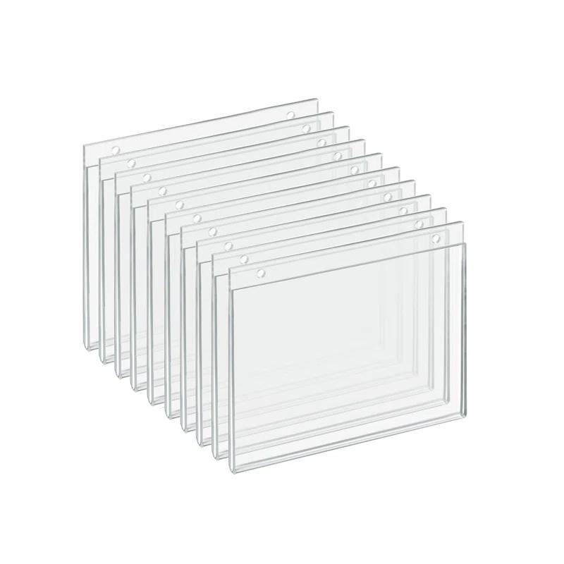 Azar Displays Clear Acrylic Wall Hanging Frame 7" Wide x 5.5" High - Horizontal/Landscape, 10-Pack (Set of 10)
