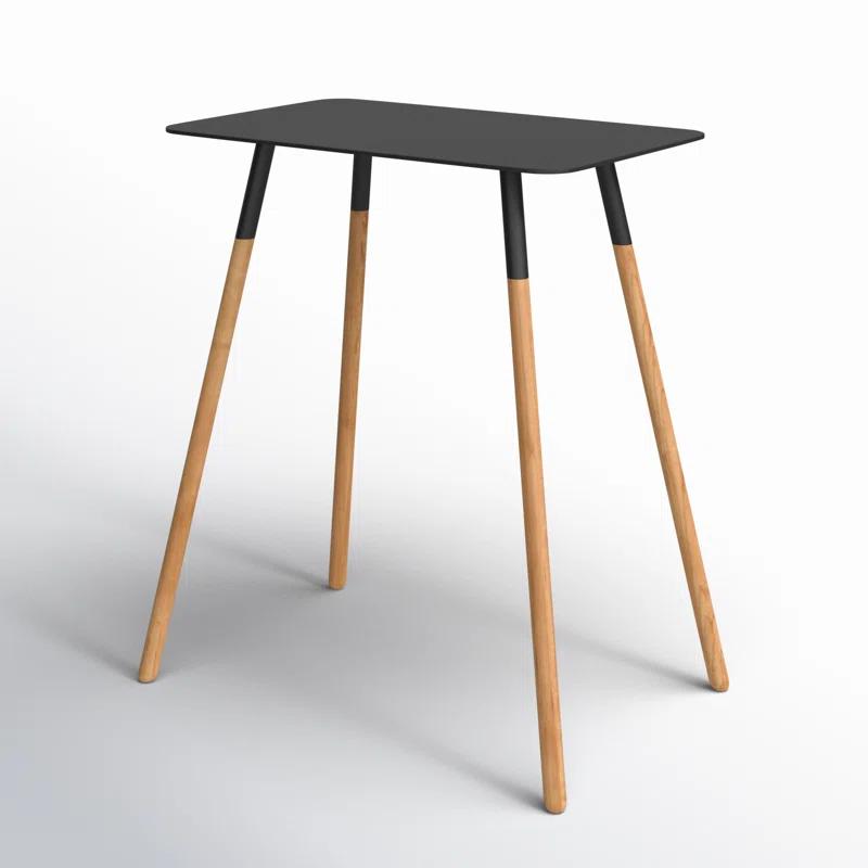 Yamazaki Home Modern Rectangular Side Table For Living Room Or Small Bedside Steel + Wood End Table