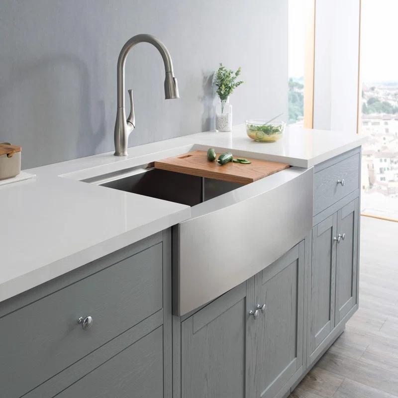 27'' L Farmhouse / Apron Single Bowl Stainless Steel Kitchen Sink
