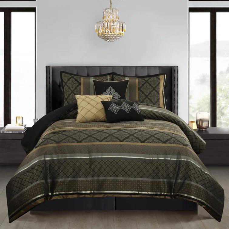 Nanshing America, Inc Tefia Karr Microfiber 7 Piece Comforter Set