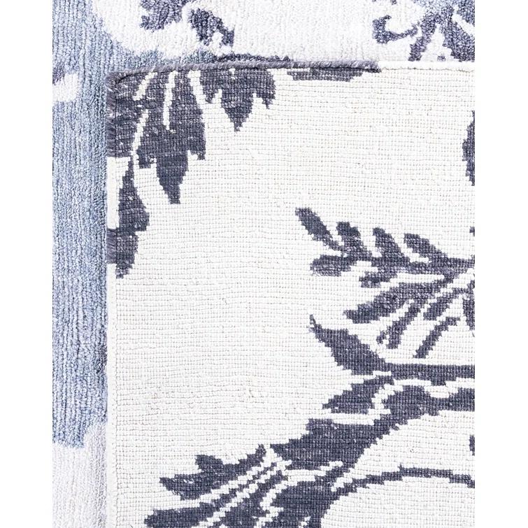Solo Rugs One-of-a-Kind Rectangle 9'3" X 12'4" New Age Silk Area Rug Blue