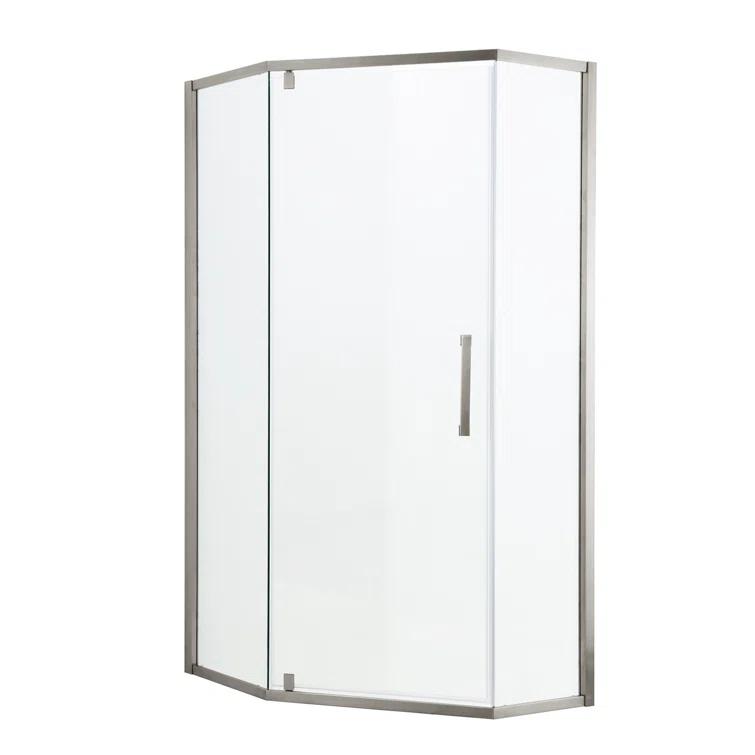 Audiohome Shower Door 34-1/8" X 72" Semi-Frameless Neo-Angle Hinged Shower Enclosure AHYTD-W124366340