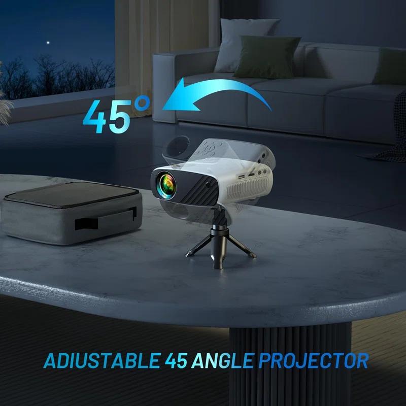 shenzhenshikeyulongyudianzishangwuyouxianzerengongsi Mini Projector, Upgraded 1080p Hd Projector, 8000l Portable Projector With Tripod, Movie Projector Compatible With Android/ios/windows/tv Stick/hdmi/usb