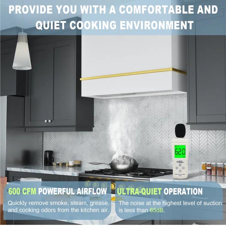 Akicon Akicon 36" Stainless Steel 600 CFM Ducted (Vented) Wall Mounted Required Range Hood AK-HS36HA-SWG