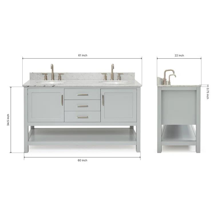 Ariel Bath Bayhill 61" Double Bathroom Vanity Set | Perigold
