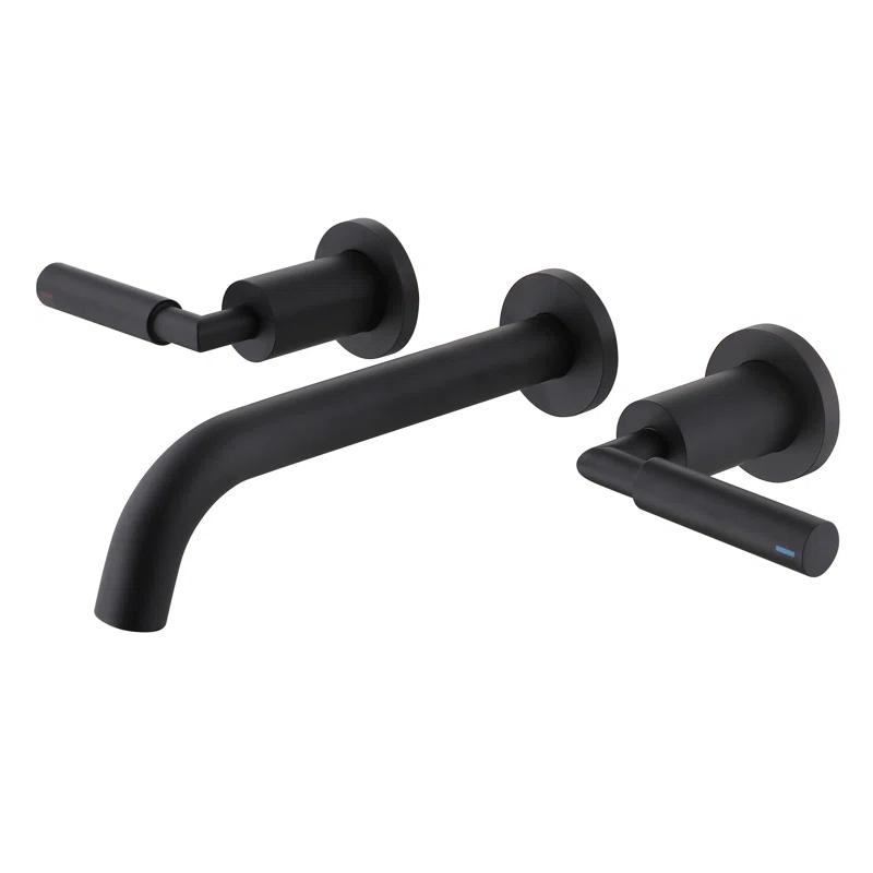 10.08" Widespread Bathroom Faucet 3 Hole, 2-handle Bathroom Sink Faucet with Drain Assembly