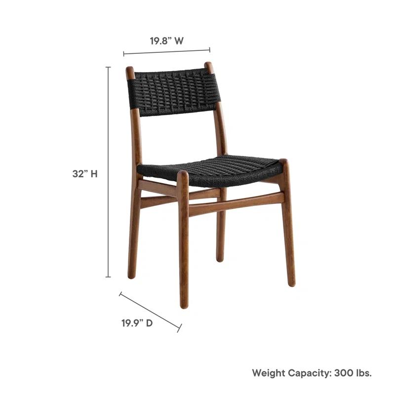 Modway Wynn Rope And Wood Dining Side Chairs Set Of 2