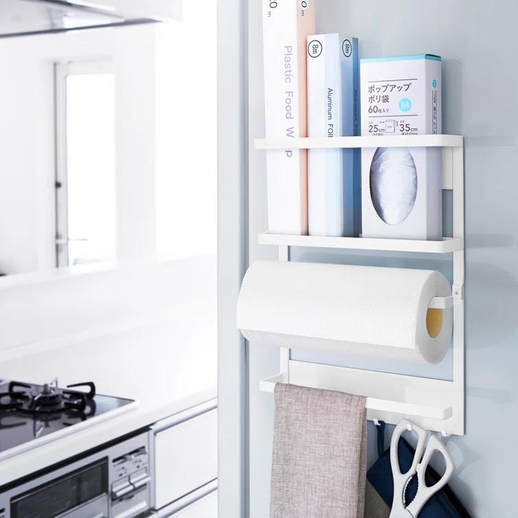 Yamazaki White Magnetic Kitchen Organization Rack