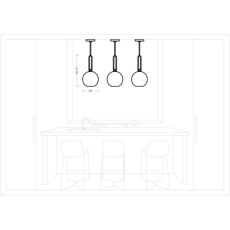 Codyn 1-Light Midnight Black Statement Mini Pendant Light with Clear Glass Shade