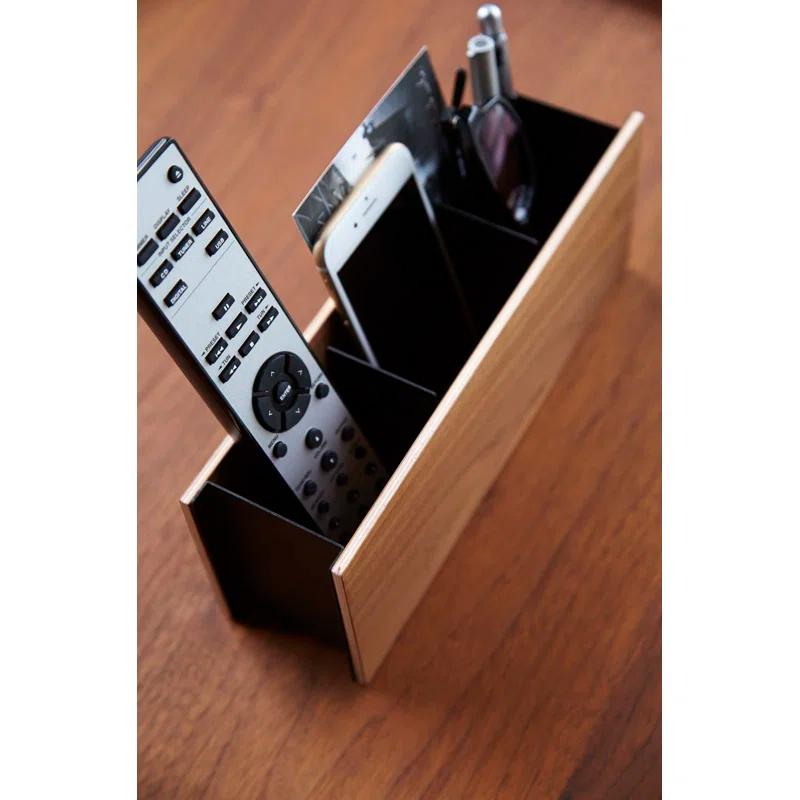 Yamazaki Home Yamazaki Home Desk Organizer - Tv Remote Control And Pen Holder, Steel + Wood