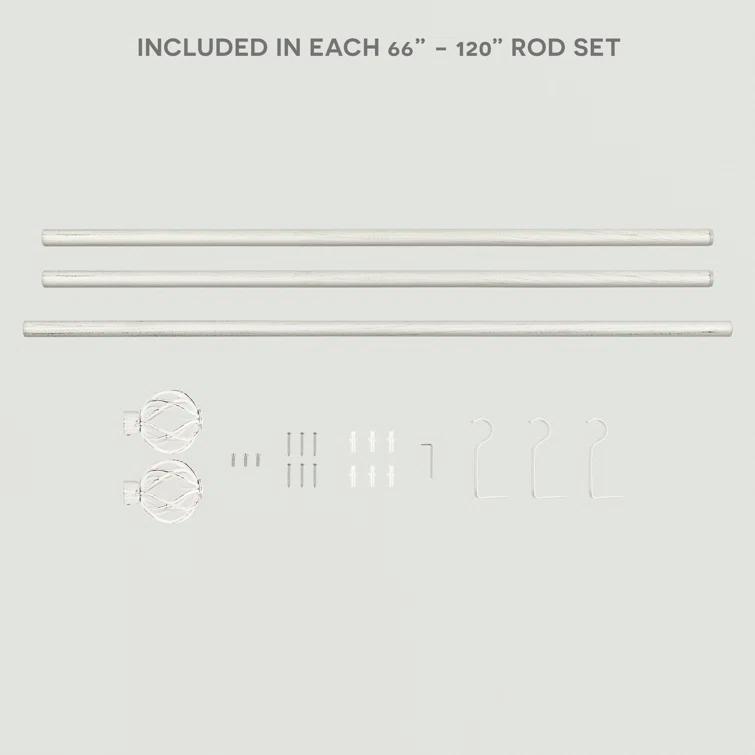 Red Barrel Studio® Exclusive Home Ogee 1" Curtain Rod and Coordinating Finial Set, Adjustable