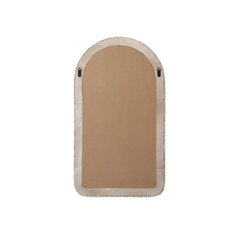 Beachcrest Home™ Dennard Arch Cornhusk Mirror in Linen White