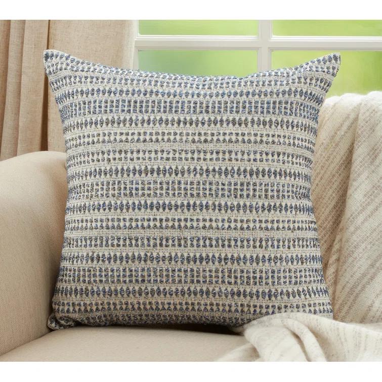 Saro Celeste Collection Geometric Cotton Blend Throw Pillow