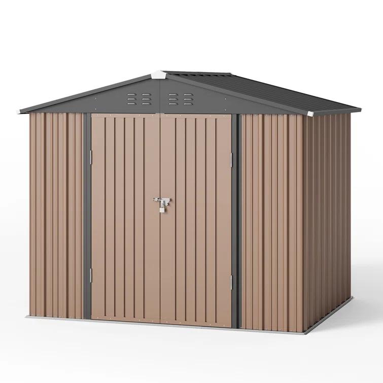 Devoko 8 ft. W x 6 ft. D Metal Storage Shed