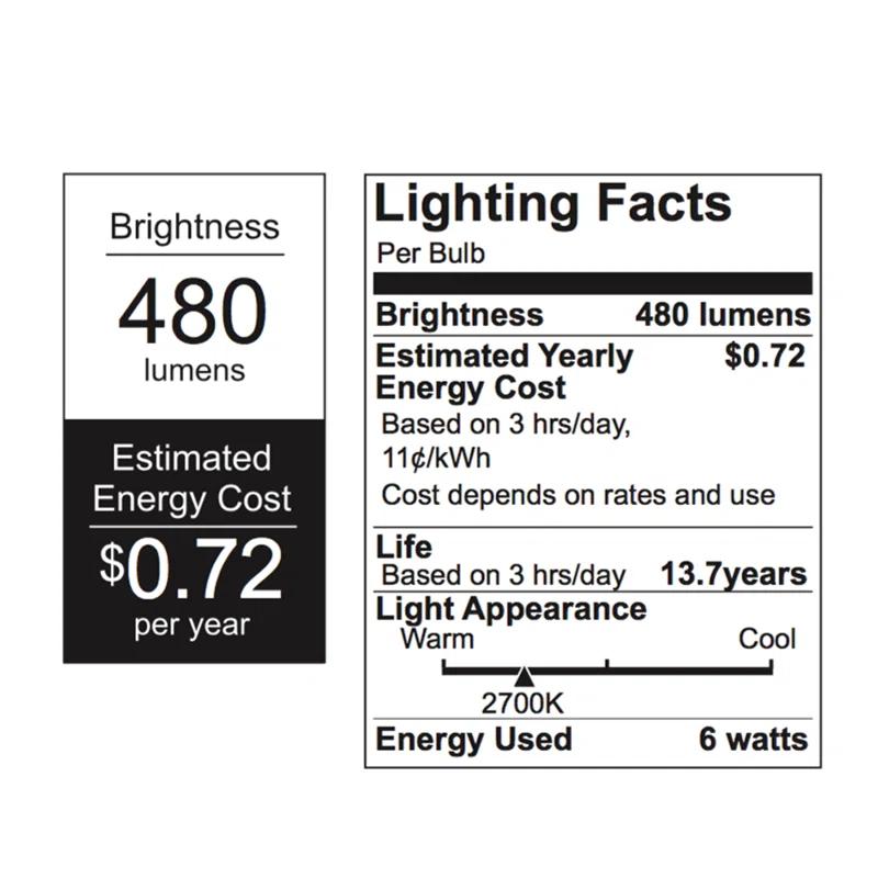 Elegant Lighting E12LED106-10PK 6W (60 Watt Equivalent) E12 Dimmable LED Candle Light Bulb (Set of 10)