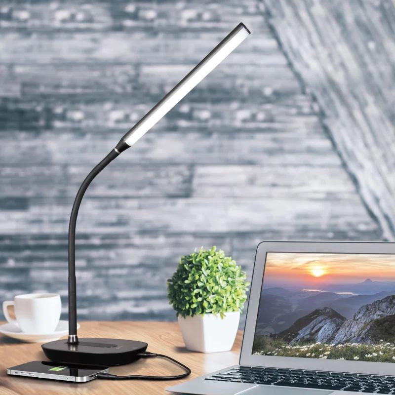 OttLite OttLite Strive LED Desk Lamp with USB, Flexible Neck, 3 Brightness Settings with Touch Controls