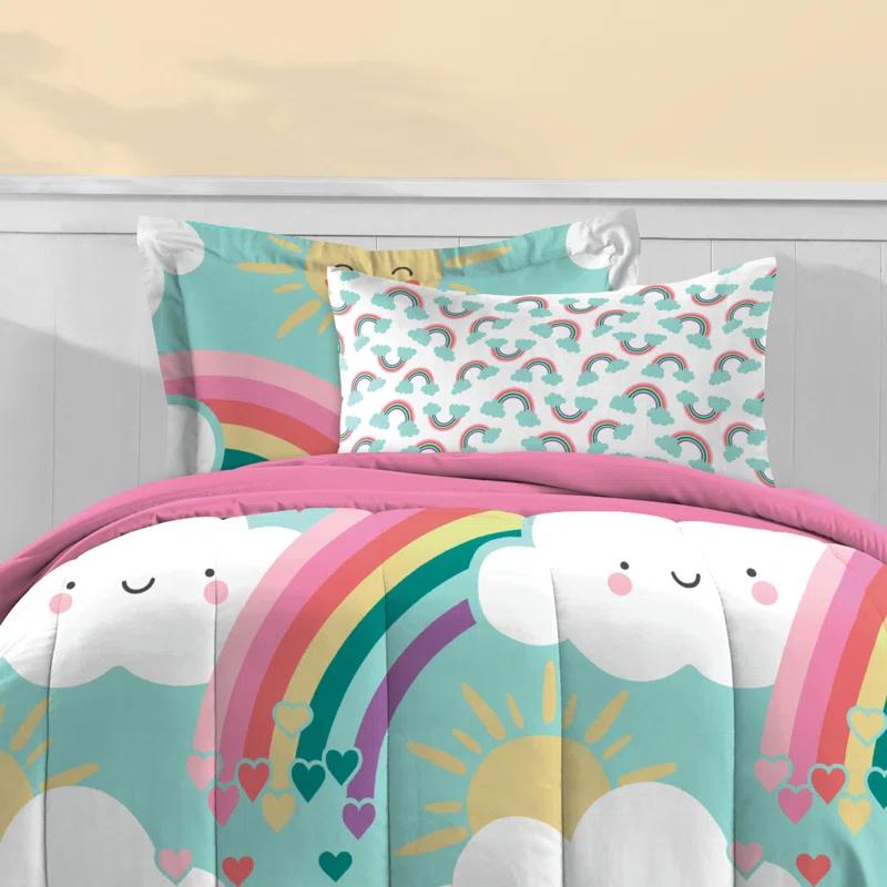 Dream Factory Dream Factory Rainbow Flare Rainbow Microfiber Reversible Modern & Contemporary Comforter Set