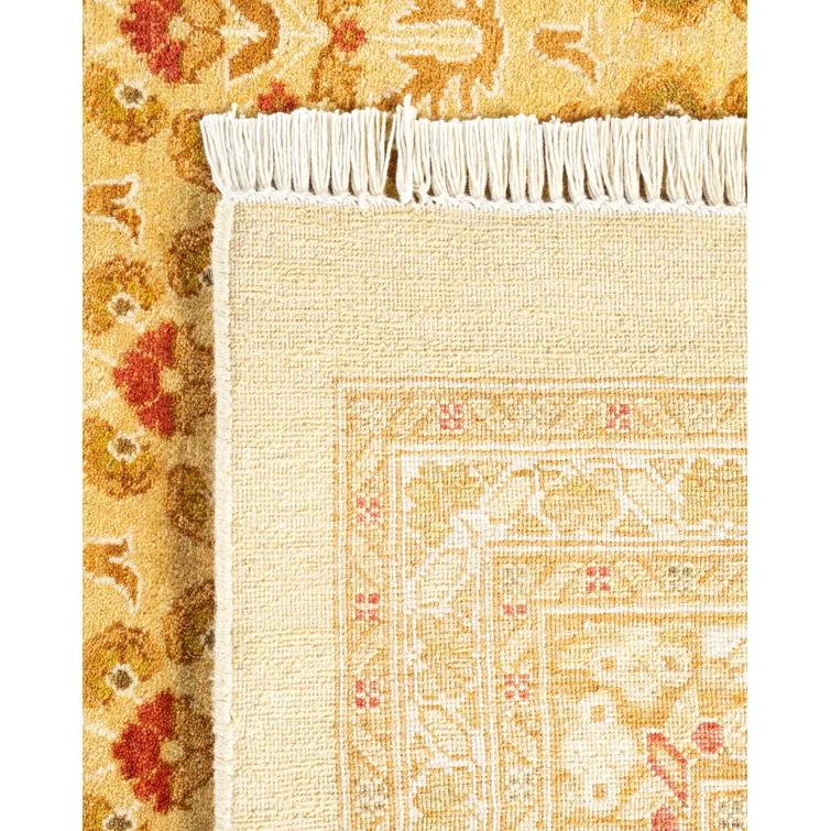 Hand-Knotted Wool Oriental Traditional Ivory Area Rug 12' 1" x 17' 5"