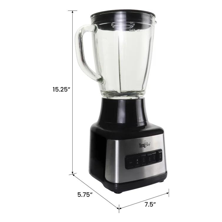 Total Chef Total Chef 51 Oz Countertop Blender with 6 Speed & 2 Pulse Options For Smoothies, Shakes, Ice and Dips