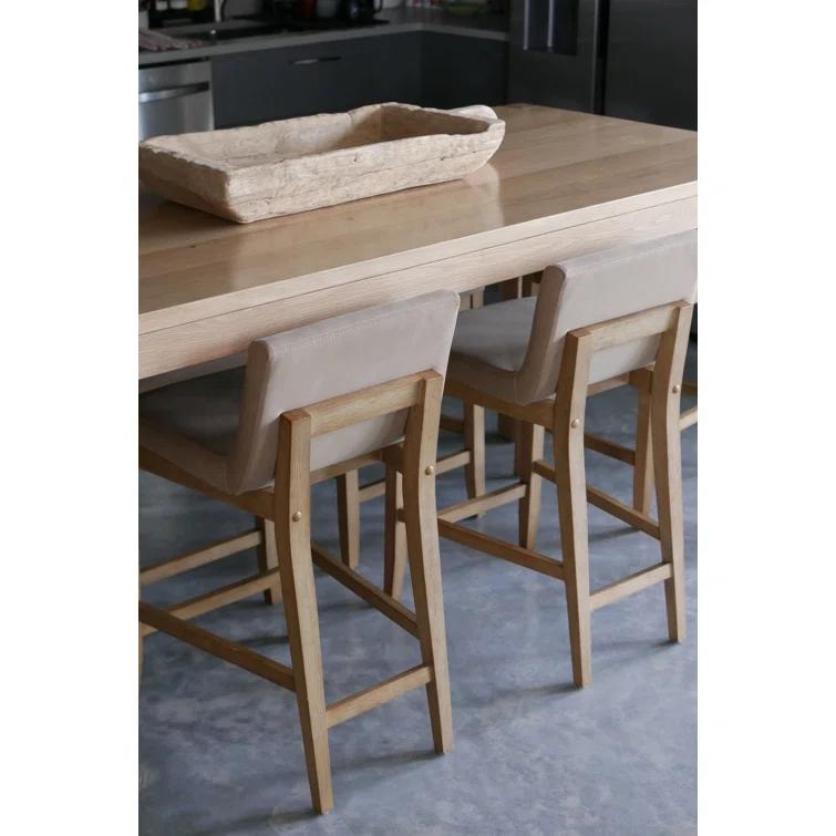Nathan James Upholstered Wooden Stool