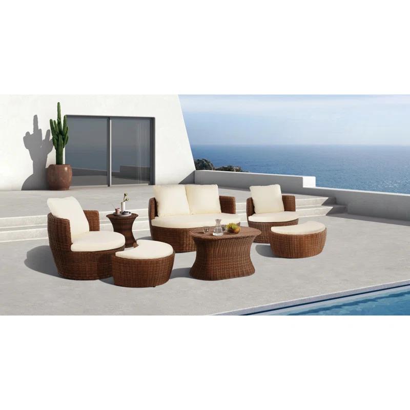 W Unlimited Romantic Outdoor Ottoman with Cushion