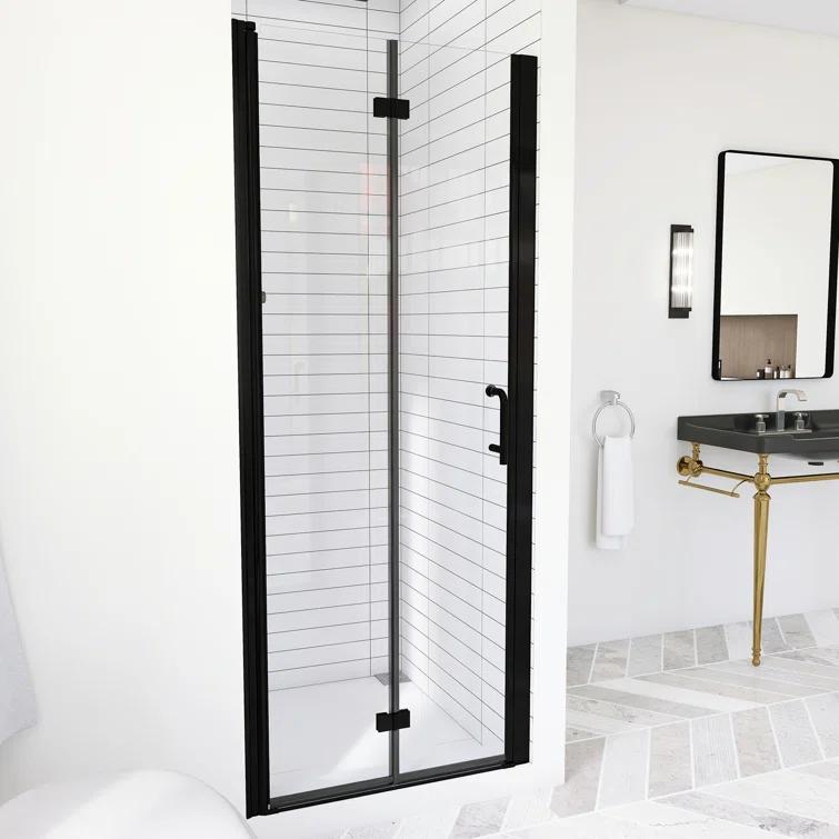 JimsMaison 30 In. W X 72 In. H Pivot Semi-Frameless Shower Door JMGBSD0430B